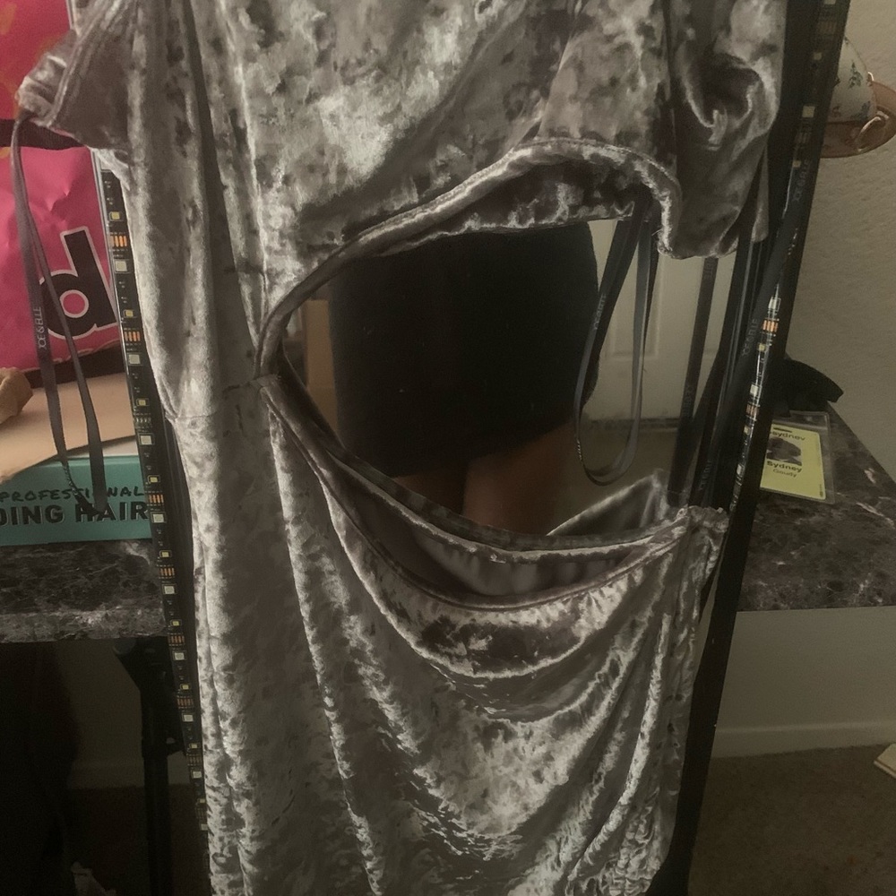 Grayish silver Dress 97% Polyseter & 3% Spandex